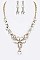 FLOWER CRYSTAL STATEMENT NECKLACE SET