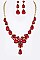 FLOWER CRYSTAL STATEMENT NECKLACE SET