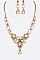 FLOWER CRYSTAL STATEMENT NECKLACE SET