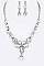 FLOWER CRYSTAL STATEMENT NECKLACE SET