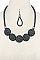 STYLISH SPIRALS LINK BIB STATEMENT NECKLACE SET JYJSN2145