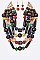 WOODEN BEADS STATEMENT NECKLACE SET