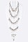 ACRYLIC & PEARL TIER STATEMENT NECKLACE SET