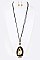 WRAPPED FAUX LEATHER PENDANT NECKLACE SET