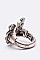 Exquisite Stone Horse Shoe Stretch Ring LAAR1028