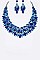 CRYSTAL SAPPHIRE STATEMENT NECKLACE SET