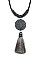 CHIC SPIRAL TASSEL PENDANT METALLIC THREAD FASHION NECKLACE JY-JSN2144