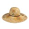 NATURAL FIBER FLORAL PRINT HAT