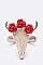 Roses on Steer Head Iconic Stretch Ring LASR0068