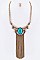 Tribal Etched Fringed Statement Necklace LA-LLS1544