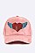 Crystal Heart & Wings Iconic Suede Cap LA-EMH0929B1