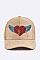 Crystal Heart & Wings Iconic Suede Cap LA-EMH0929B1