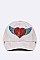 Crystal Heart & Wings Iconic Suede Cap LA-EMH0929B1