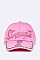 Pink Ribbon Stretch Crystal Embellished Cap LA-HT387X016