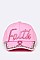 Pink Ribbon Faith Crystal Embellished Cap LA-HT387X015