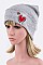 Fashionable Heart & Sword Patch Iconic Beanie LA-MKH3504X