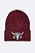 Trendy Steer Head Iconic Patch Beanie LA-MKH3510Y