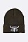 Trendy Steer Head Iconic Patch Beanie LA-MKH3510Y