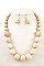 CHUNKY WOOD ORB NECKLACE SET