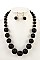 CHUNKY WOOD ORB NECKLACE SET
