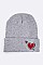 Fashionable Heart & Sword Patch Iconic Beanie LA-MKH3504X