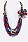 Chic Mix Beads Layer and Flower Necklace