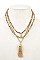 TASSEL PENDANT & MIXED BEADS NECKLACE