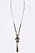Beaded Chain With Tassel Pendant Long Necklace LA-11550