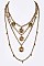 Stylish Vintage Coin Layered Fashion Necklace LA12466
