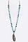 Stylish Mix Beads & Stone Slice Pendant Necklace LAON5210