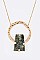 Semi-Precious Stone Pendant Necklace LA-12294