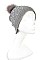 PEARL ACCENT DIAMOND KNIT POM POM BEANIE