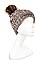 FASHION CABLE KNIT POMPOM BEANIE