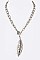 Stylish Crystal Metal Feather Pendant Convertible Necklace LA12404