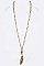 Stylish Crystal Metal Feather Pendant Convertible Necklace LA12404