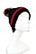 KNITTED FAUX FUR POM POM BEANIE