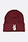 Chic Victory Sign Language Patch Iconic Beanie LA-MKH3515Q