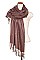 FRINGED END PEARL ACCENT OBLONG SCARF