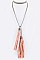 WRAPPED FABRIC TASSELS CHOKER NECKLACE