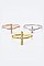 3 Tone Cubic Zirconia Crosses Ring LACW1829