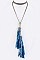 WRAPPED FABRIC TASSELS CHOKER NECKLACE