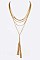 DOUBLE TASSEL PENDANT CHAINS NECKLACE