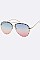 Fashion Studded Ocean Lens Aviator Sunglasses
