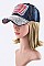 Crystal US Flag Embelished Fashion Denim Cap LA-EMH8421DD