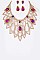 Graceful Crystal Statement Bib Necklace Set LA-GNE3003