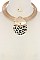 STYLISH ANIMAL PRINT PENDANT IN MULTI STRAND WIRE FASHION NECKLACE SET JYSS0870