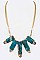 Fab Genuine Stone Wired Beads Statement Necklace LAN5902
