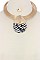 STYLISH ANIMAL PRINT PENDANT IN MULTI STRAND WIRE FASHION NECKLACE SET JYSS0870