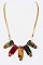 Fab Genuine Stone Wired Beads Statement Necklace LAN5902