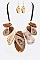RESIN & WOOD STATEMENT NECKLACE SET